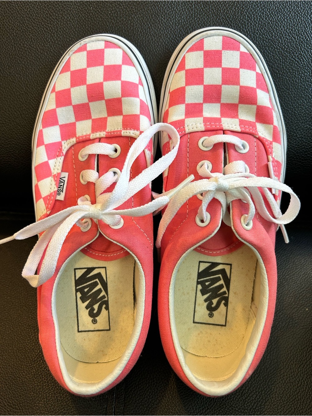 Vans Pink and White Checkerboard Sneakers